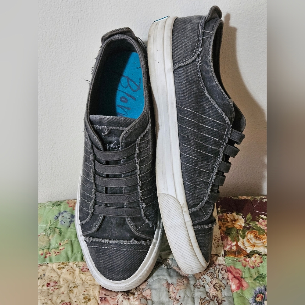 4/$20- Malibu Charcoal Denim Sneakers
